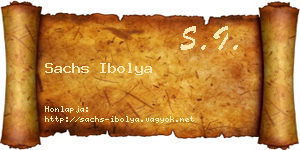 Sachs Ibolya névjegykártya