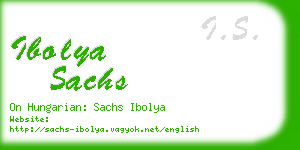 ibolya sachs business card